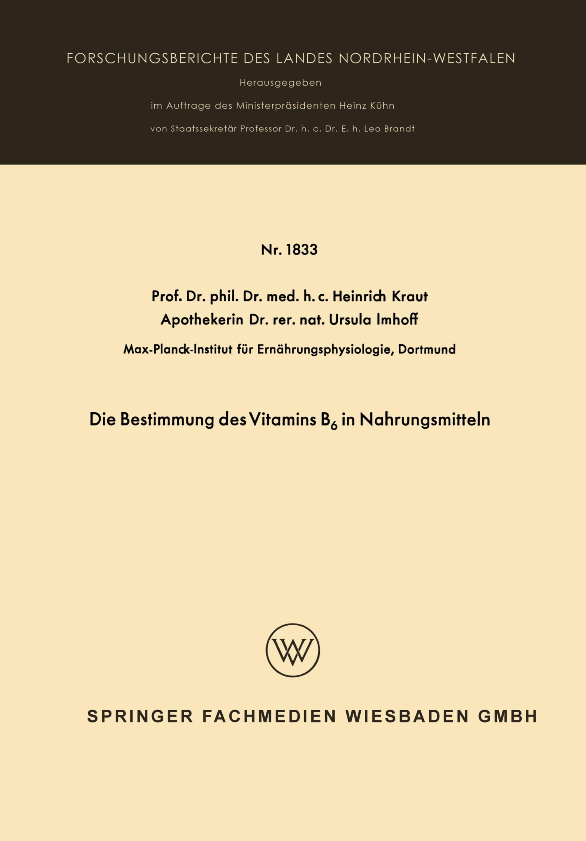 Die Bestimmung des Vitamins B6 in Nahrungsmitteln