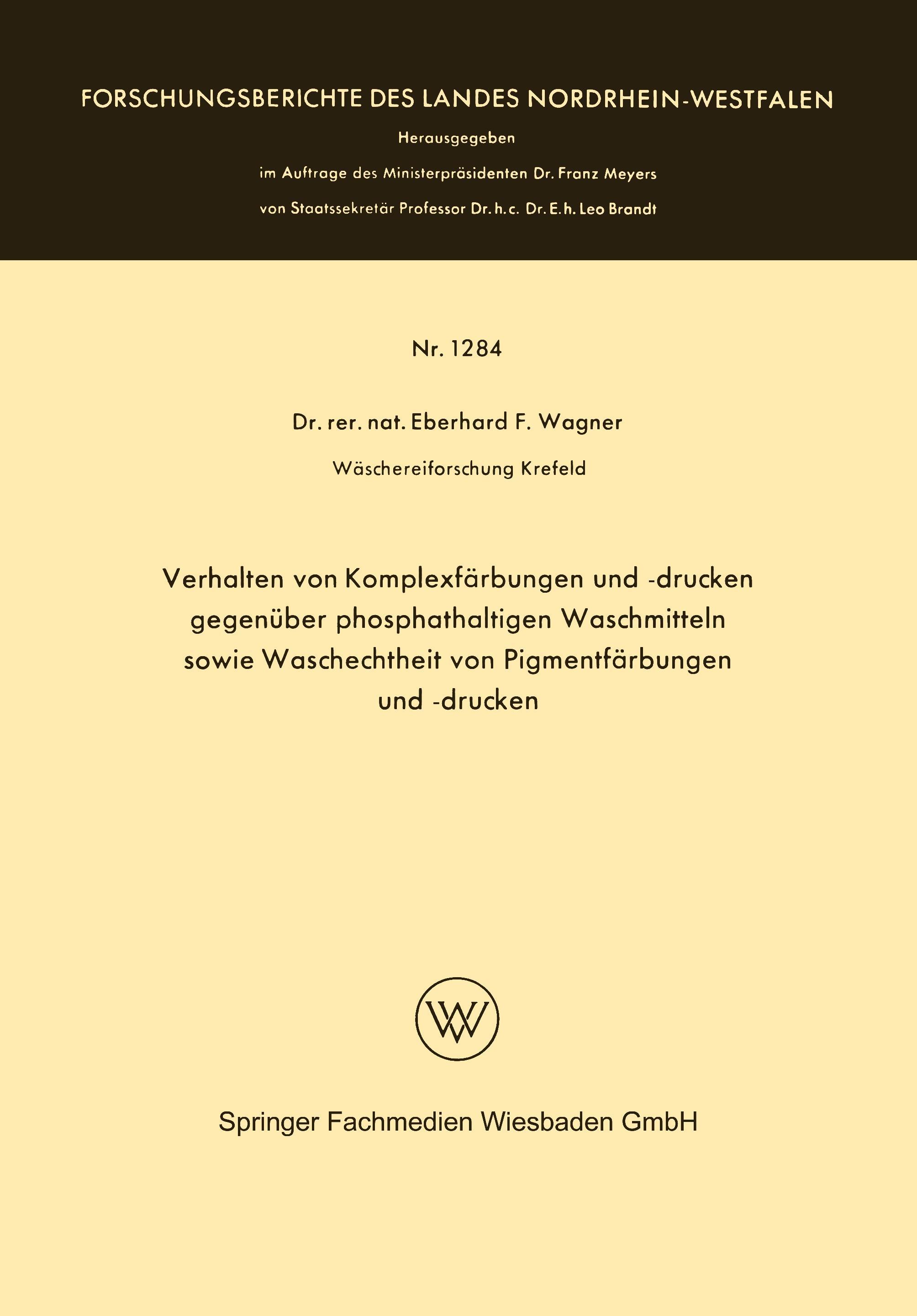 Verhalten von Komplexfärbungen und -drucken gegenüber phosphathaltigen Waschmitteln sowie Waschechtheit von Pigmentfärbungen und -drucken