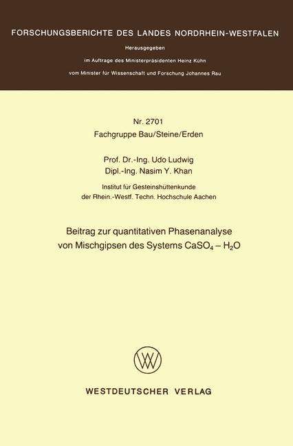 Beitrag zur quantitativen Phasenanalyse von Mischgipsen des Systems CaSO4 ¿ H2O