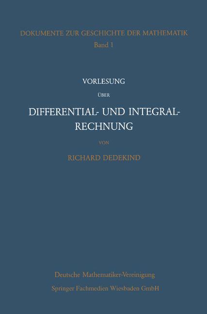 Vorlesung über Differential- und Integralrechnung 1861/62