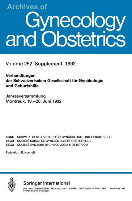 Verhandlungen der Schweizerischen Gesellschaft für Gynäkologie und Geburtshilfe