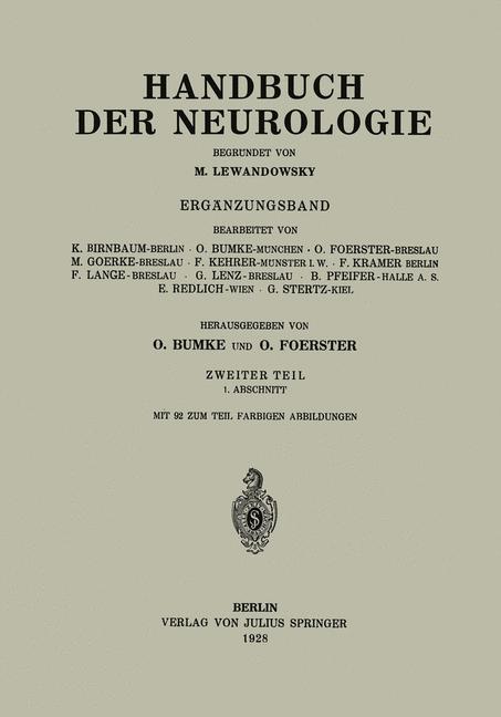 Handbuch der Neurologie