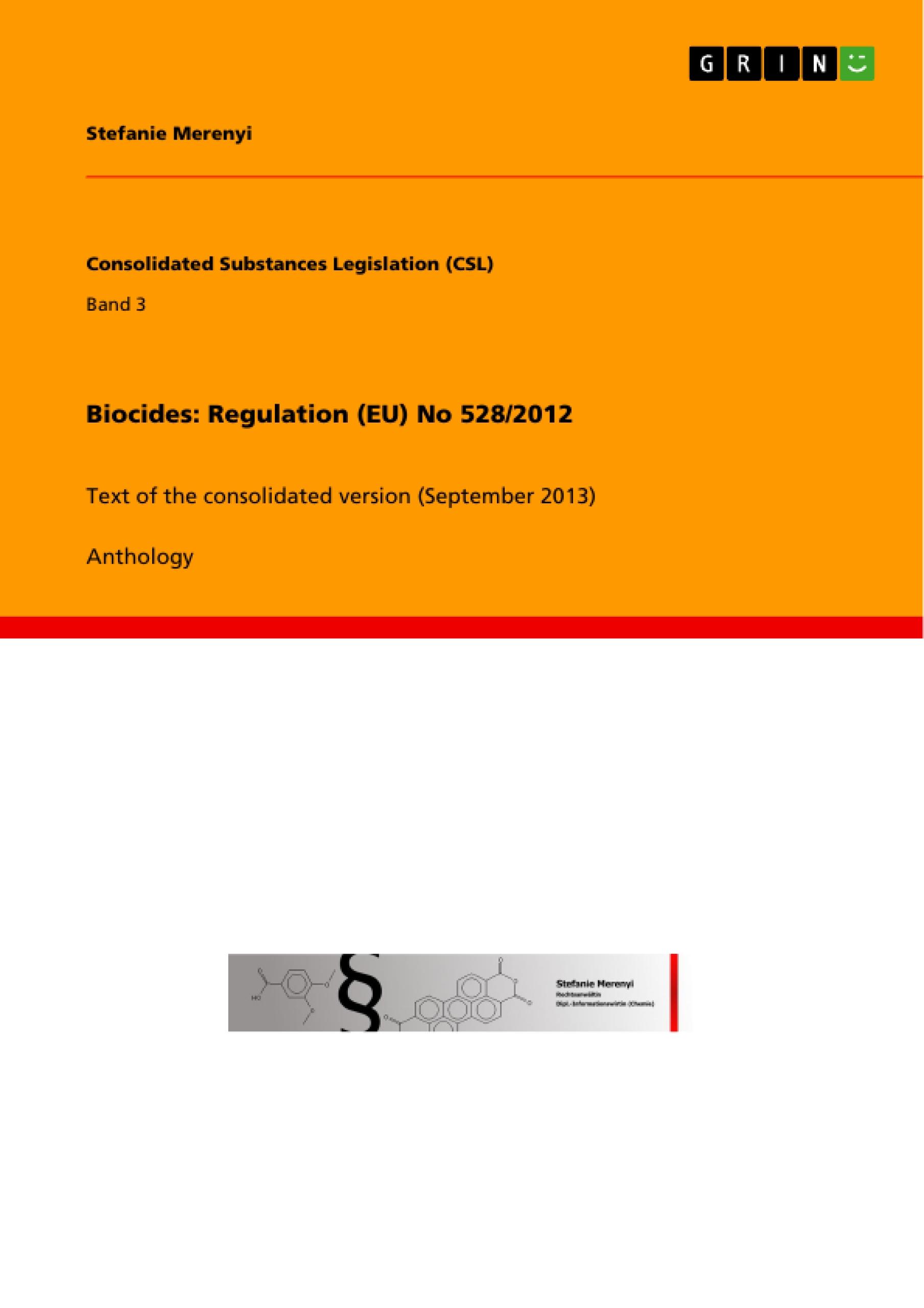 Biocides: Regulation (EU) No 528/2012