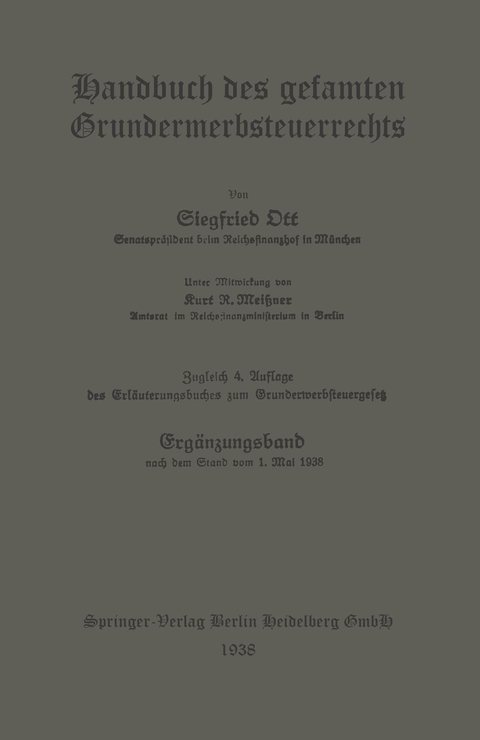 Handbuch des gesamten Grunderwerbsteuerrechts