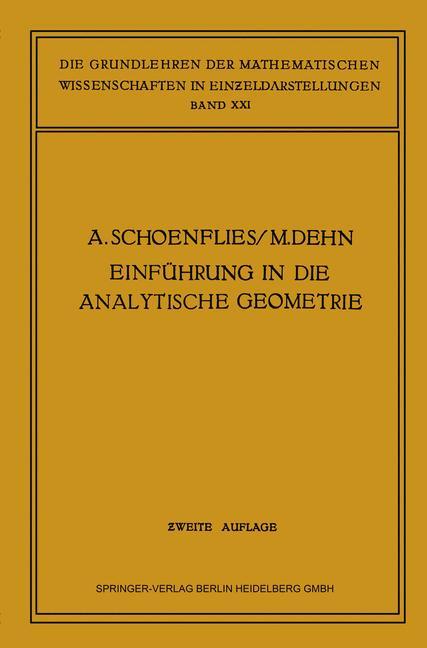 Einführung in die Analytische Geometrie der Ebene und des Raumes