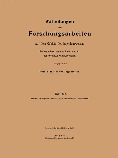 Mitteilungen über Forschungsarbeiten auf dem Gebiete des Ingenieurwesens