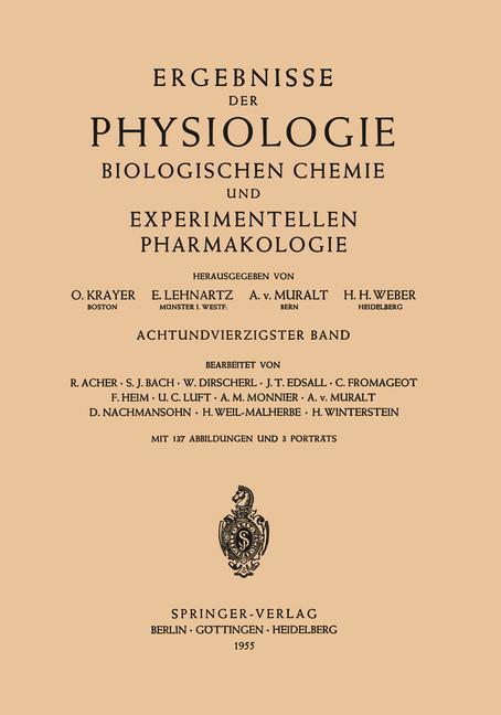 Ergebnisse der Physiologie Biologischen Chemie und Experimentellen Pharmakologie