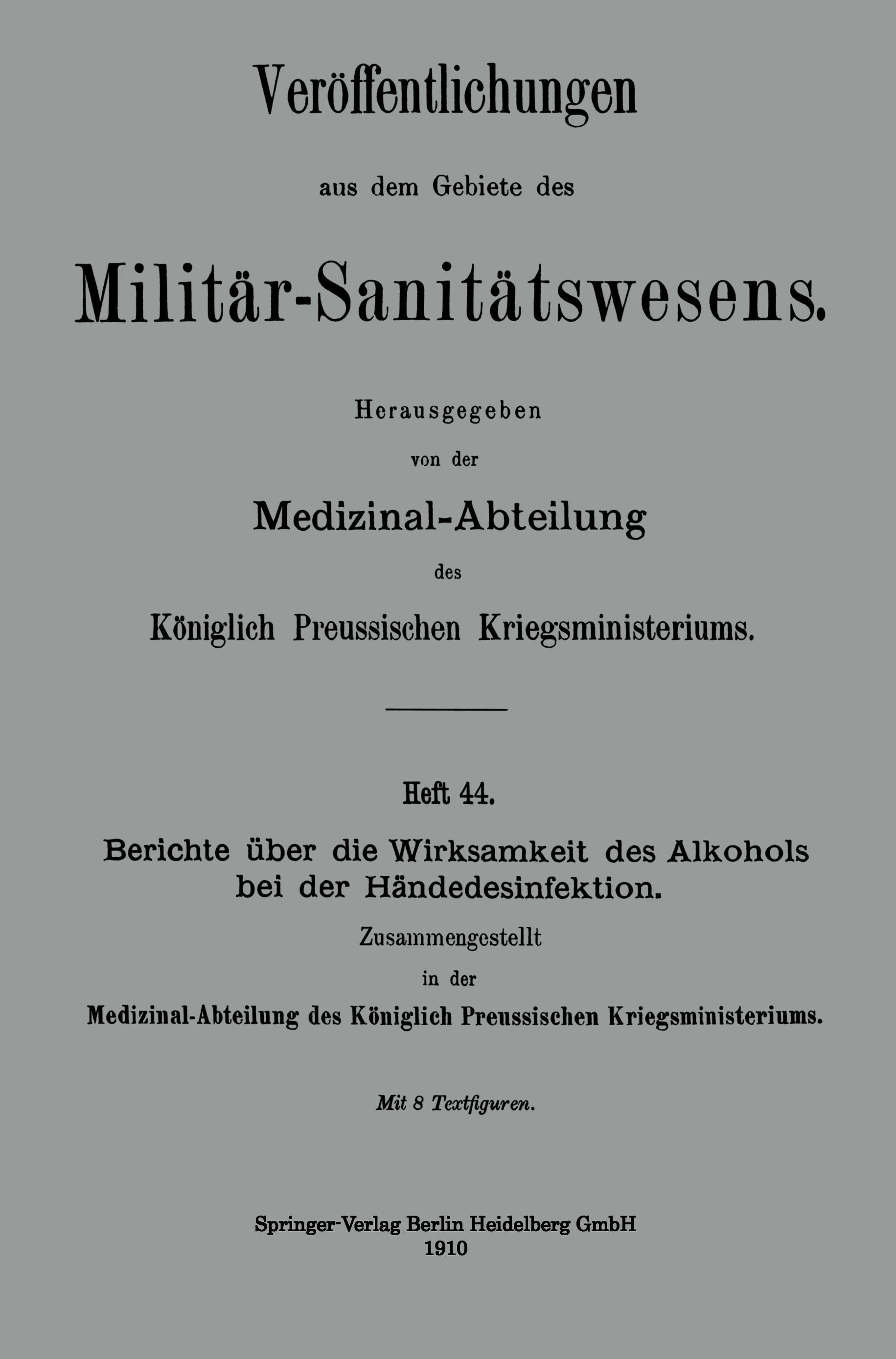 Berichte über die Wirksamkeit des Alkohols bei der Händedesinfektion