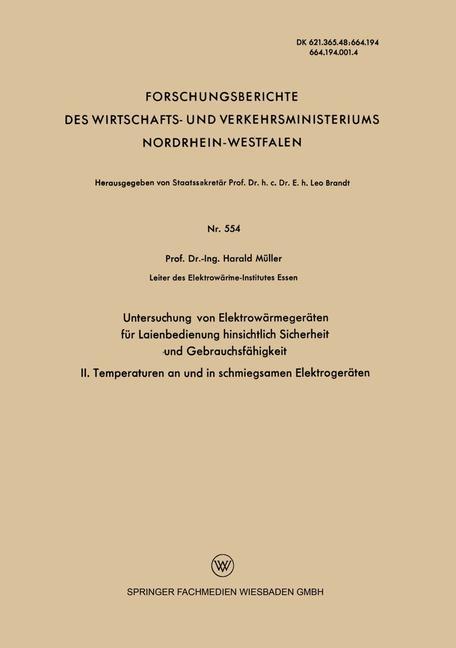 Untersuchung von Elektrowärmegeräten für Laienbedienung hinsichtlich Sicherheit und Gebrauchsfähigkeit