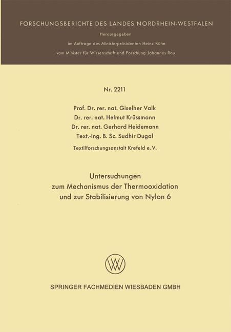 Untersuchungen zum Mechanismus der Thermooxidation und zur Stabilisierung von Nylon 6