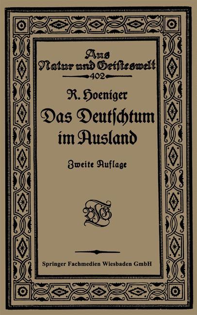 Das Deutschtum im Ausland vor dem Weltkrieg