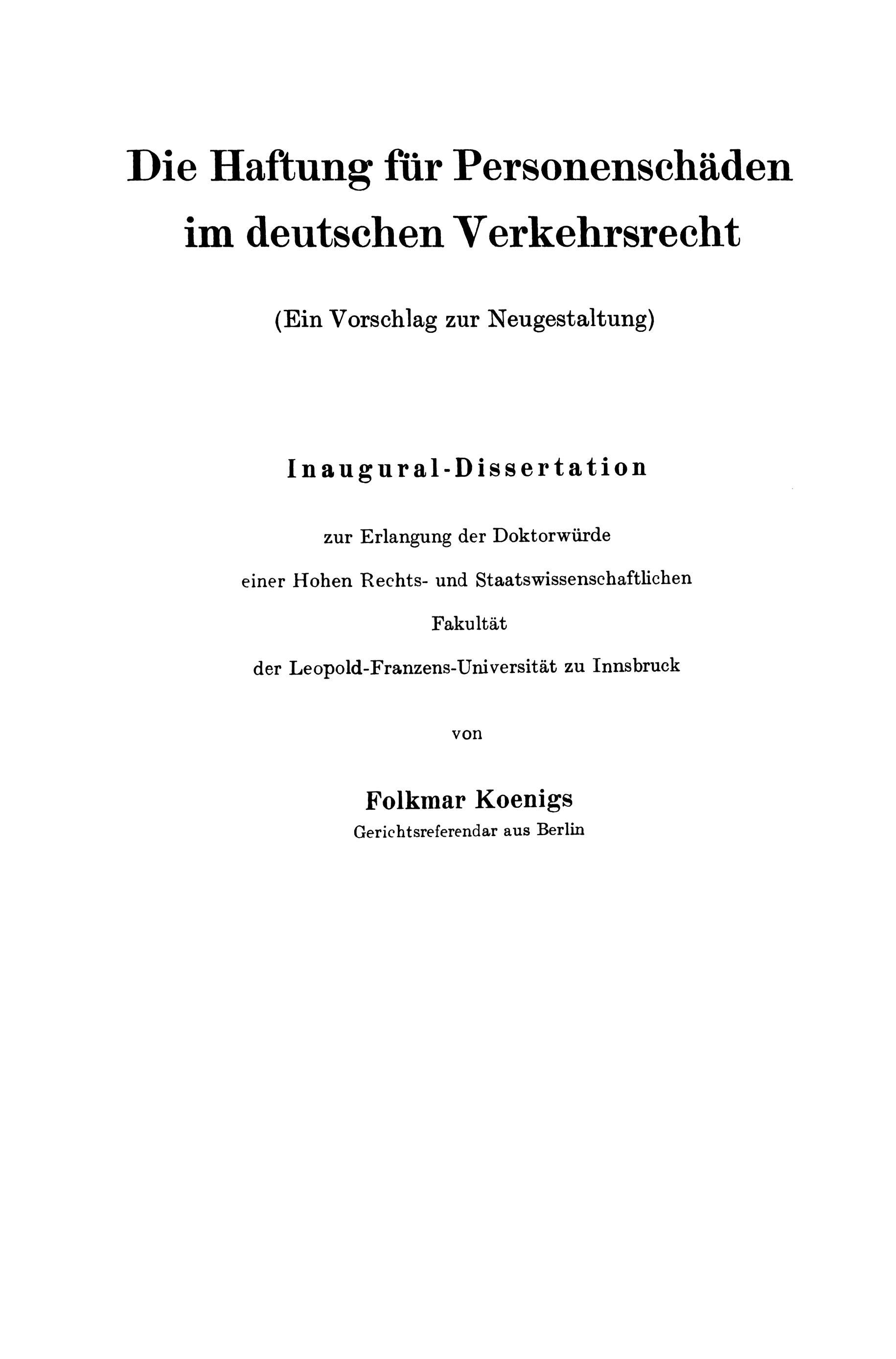 Die Haftung für Personenschäden im deutschen Verkehrsrecht