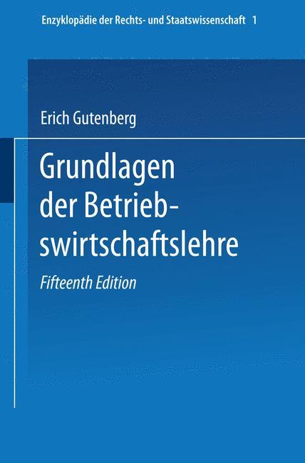 Grundlagen der Betriebswirtschaftslehre