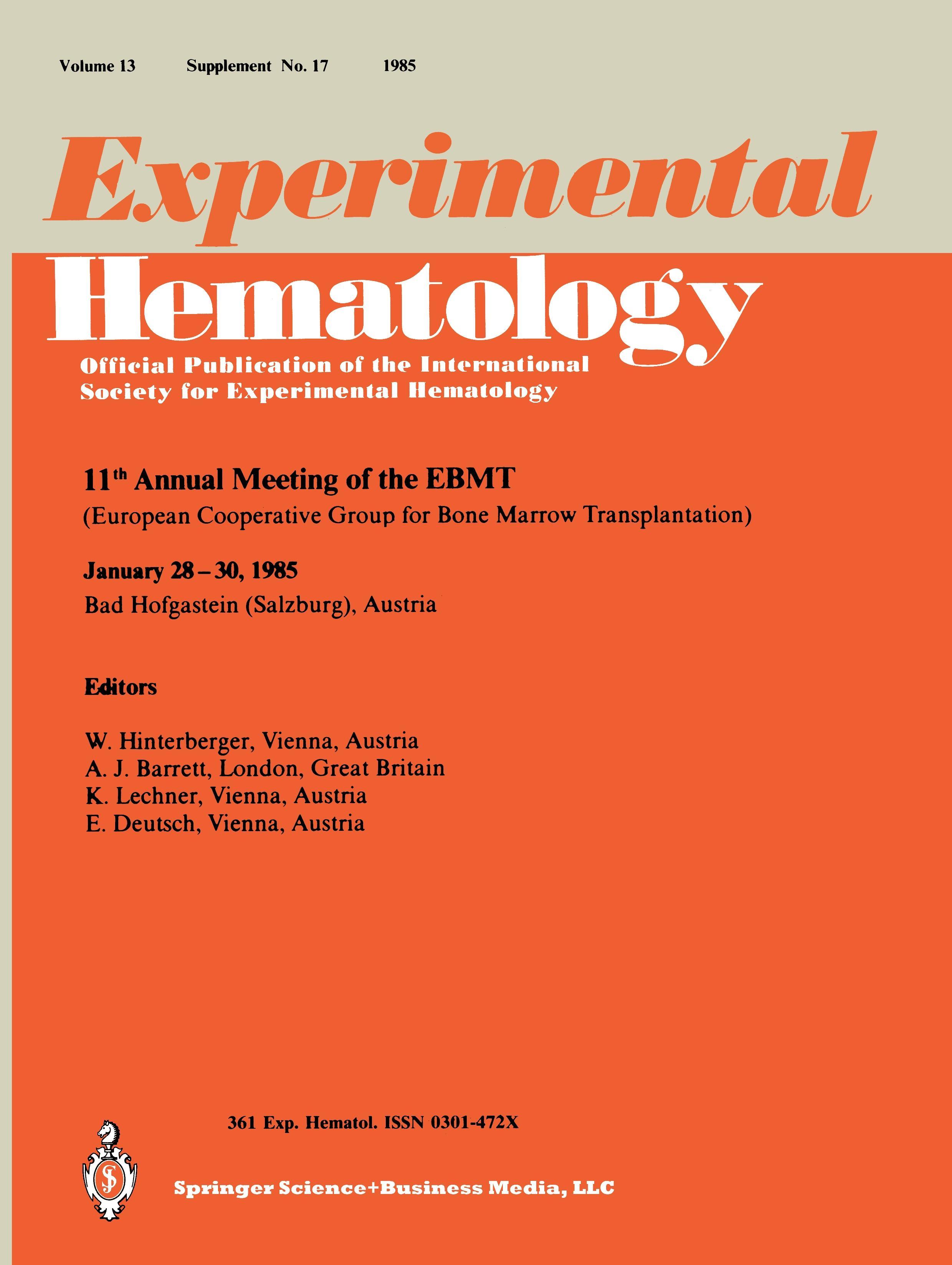 11th Annual meeting of the EBMT