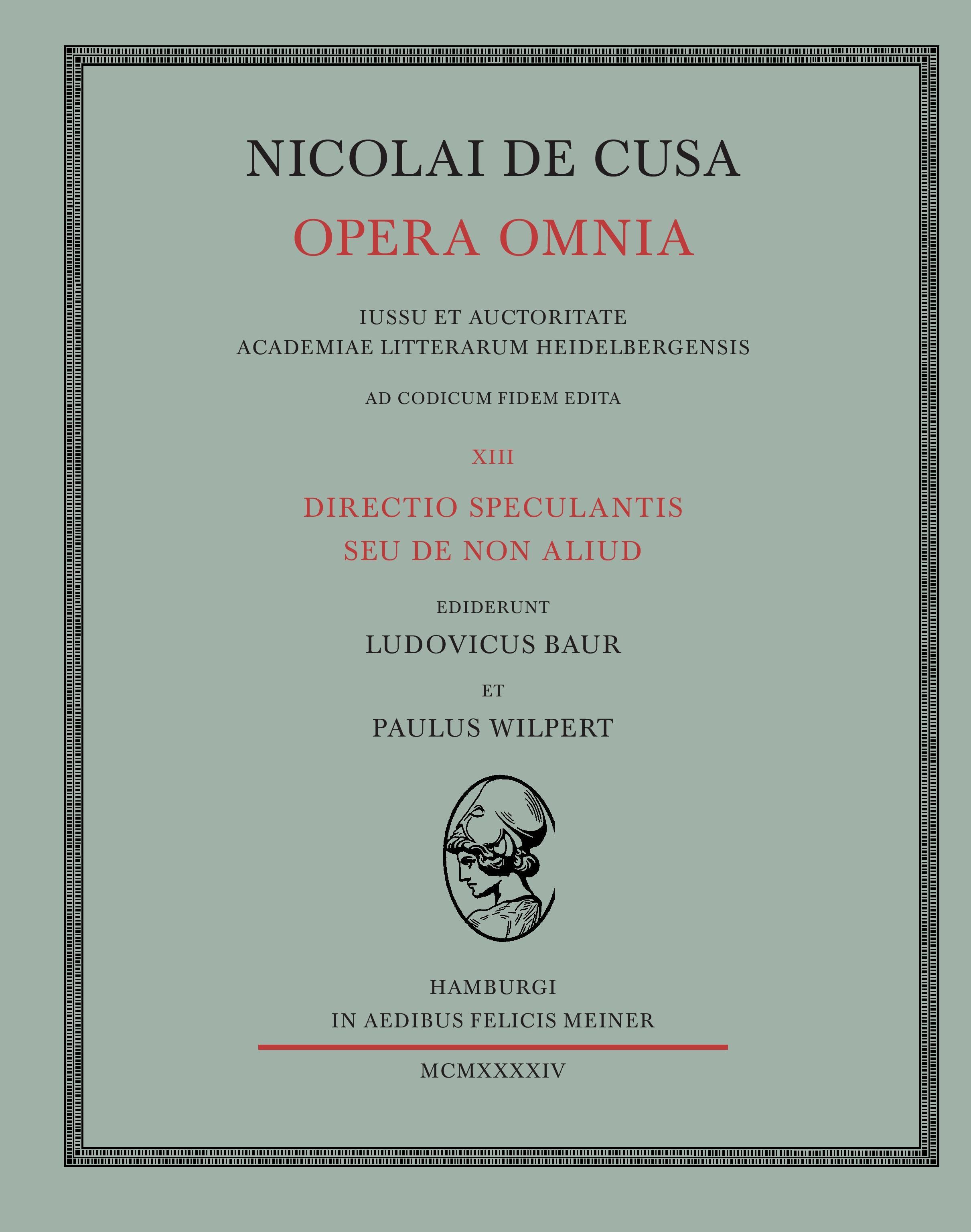 Nicolai de Cusa Opera omnia / Nicolai de Cusa Opera omnia. Volumen XIII.