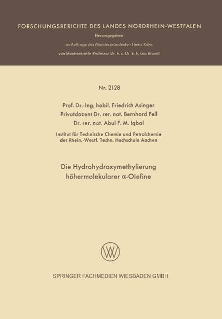 Die Hydrohydroxymethylierung höhermolekularer ¿-Olefine