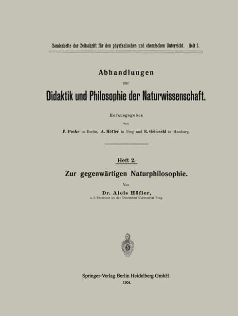 Zur gegenwärtigen Naturphilosophie