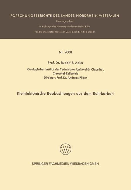 Kleintektonische Beobachtungen aus dem Ruhrkarbon