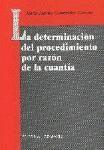 La determinación del procedimiento por la razón de la cuantía