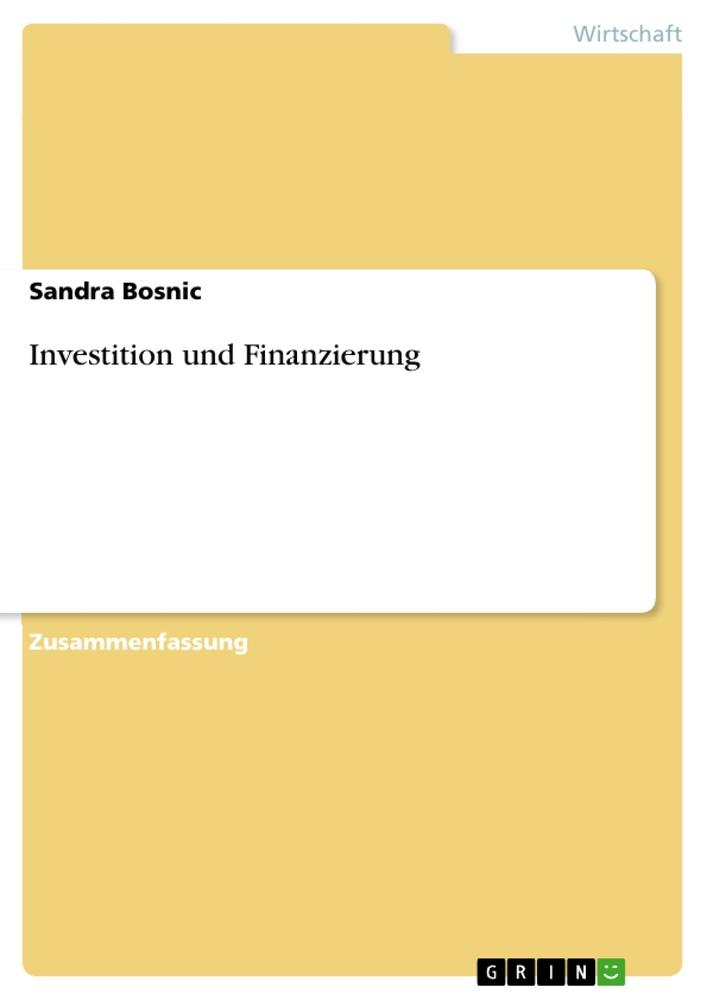 Investition und Finanzierung