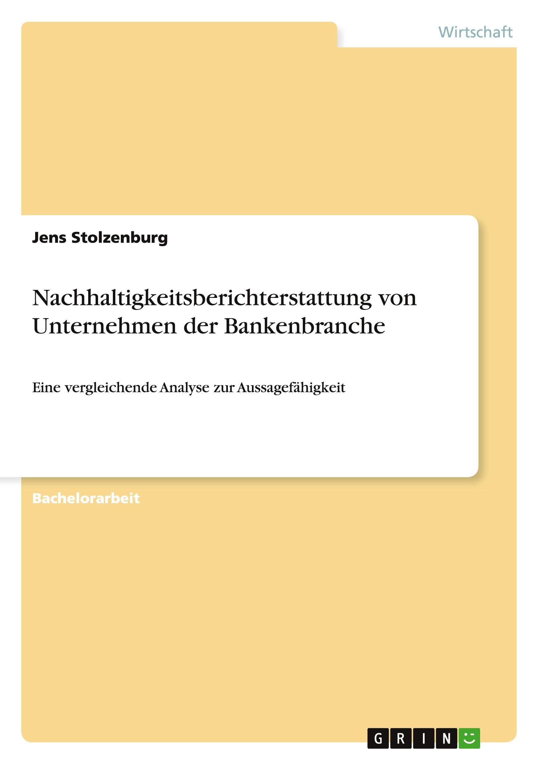 Nachhaltigkeitsberichterstattung von Unternehmen der Bankenbranche