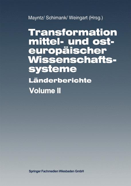 Transformation mittel- und osteuropäischer Wissenschaftssysteme