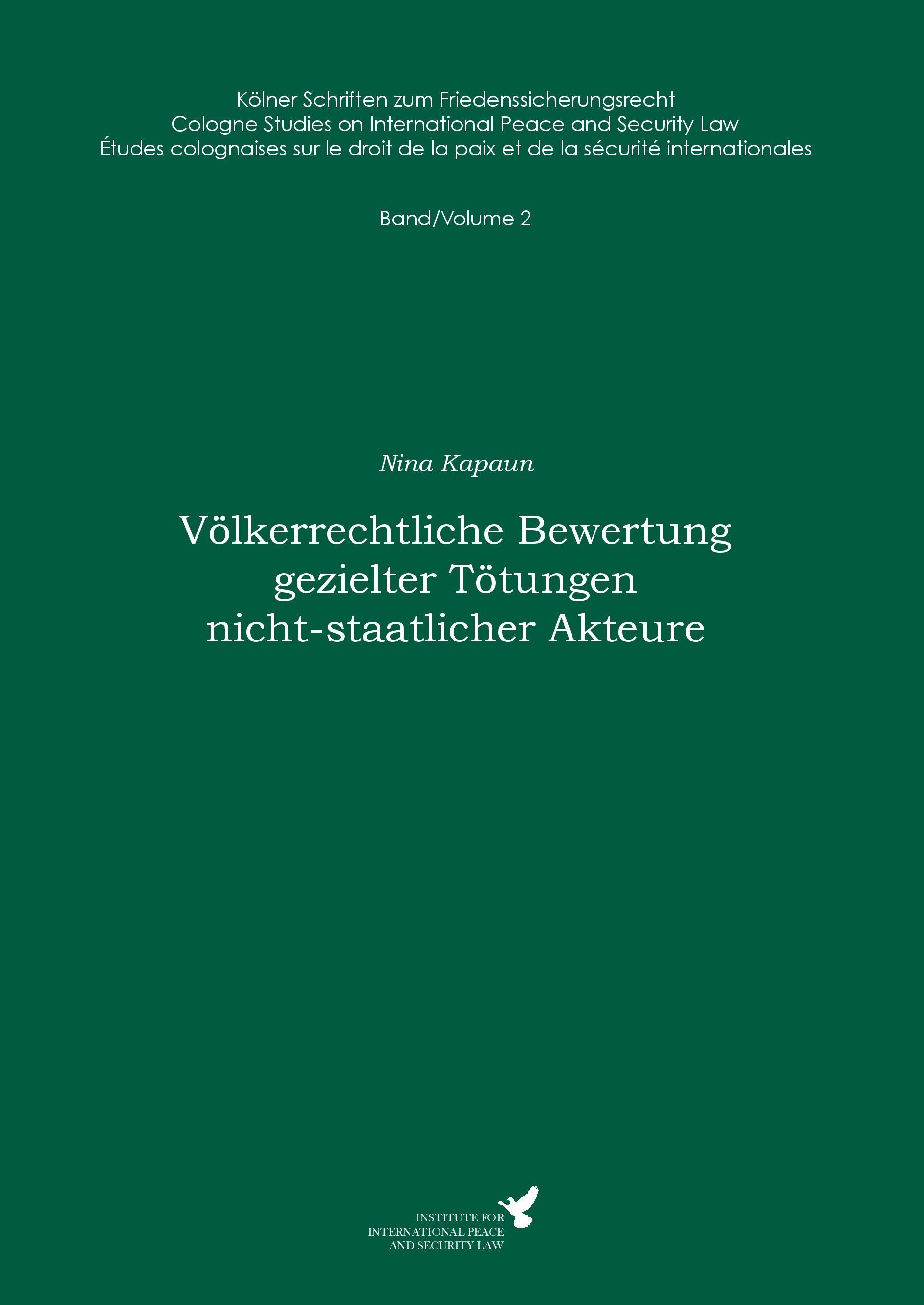 Völkerrechtliche Bewertung gezielter Tötungen nicht-staatlicher Akteure