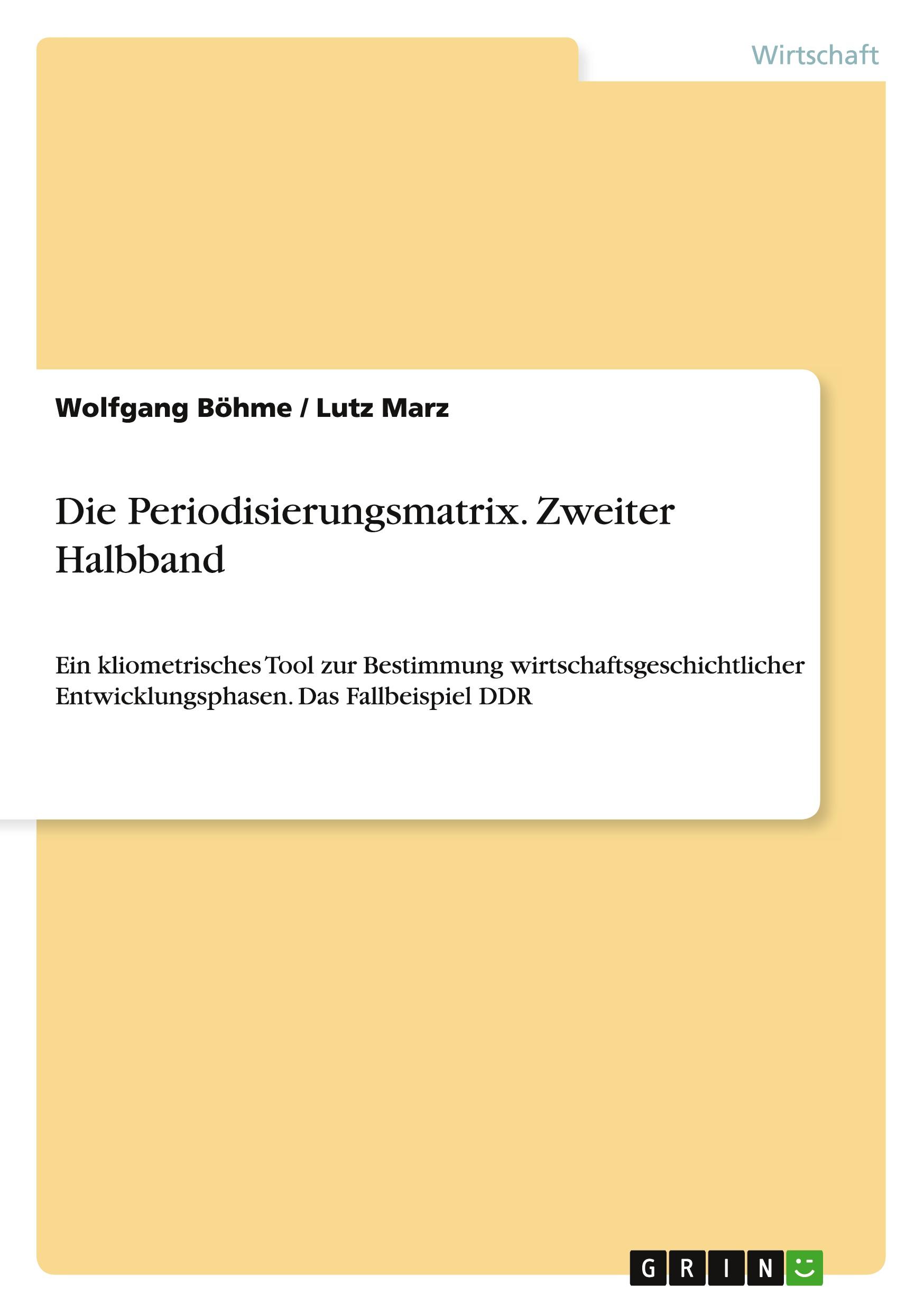 Die Periodisierungsmatrix. Zweiter Halbband