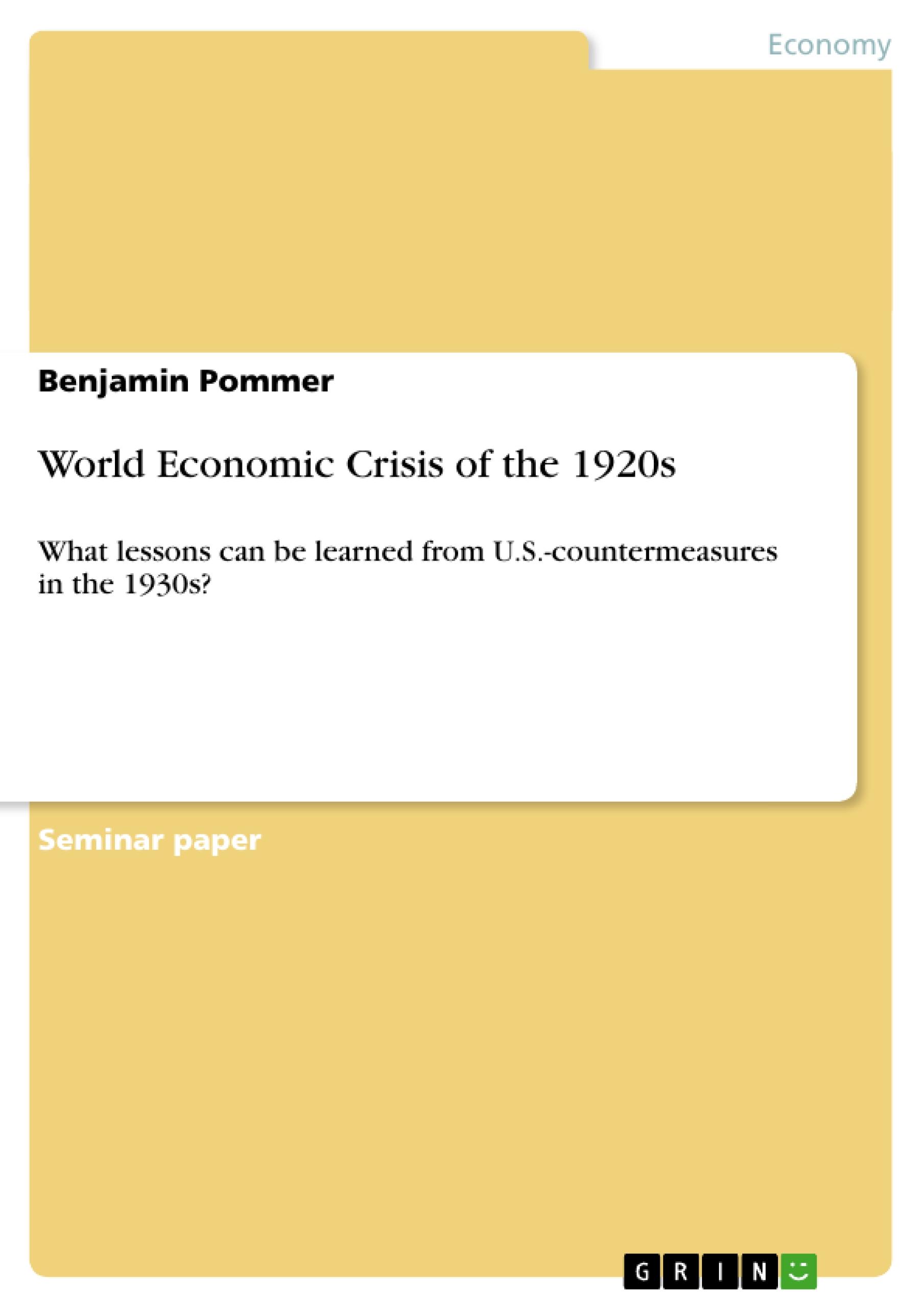 World Economic Crisis of the 1920s