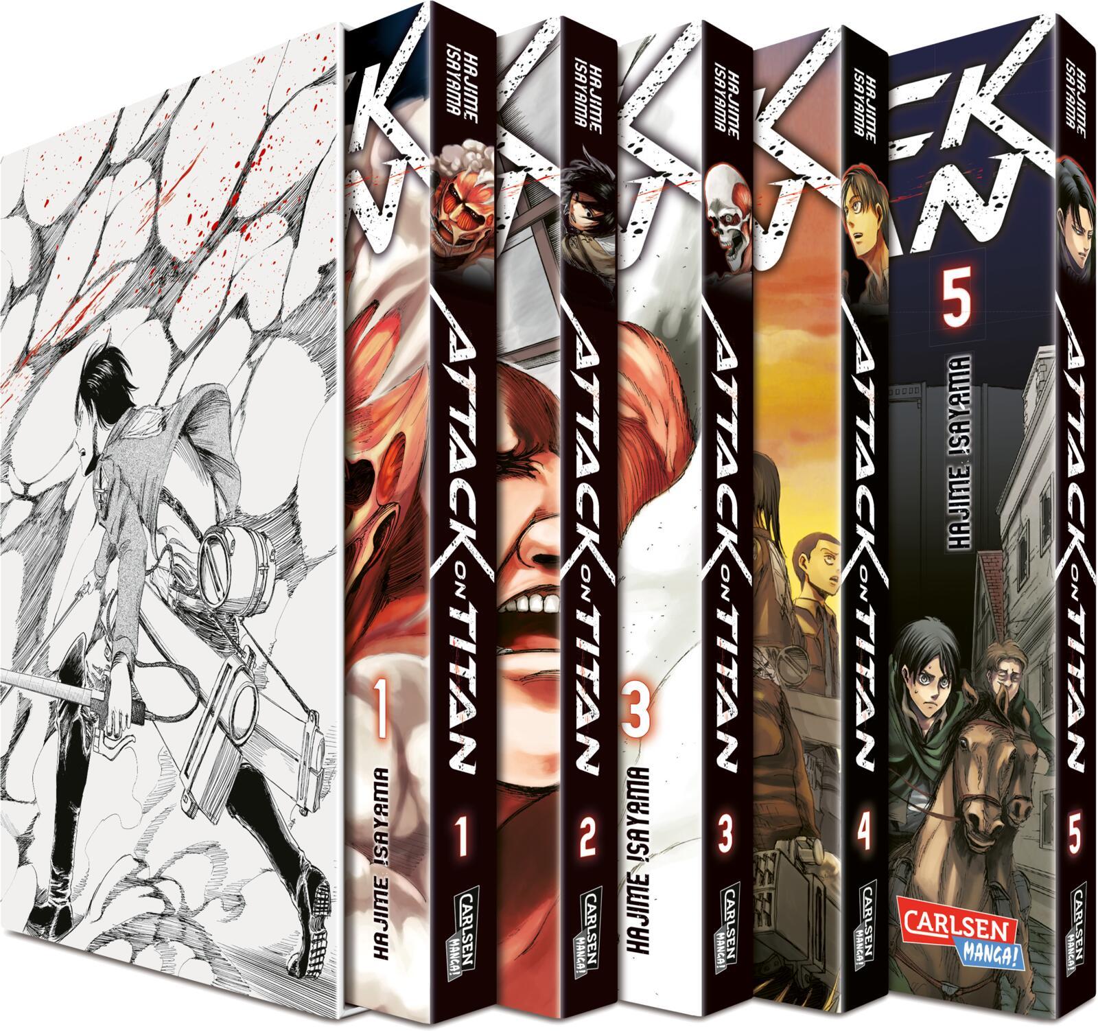 Attack on Titan, Bände 1-5 im Sammelschuber mit Extra