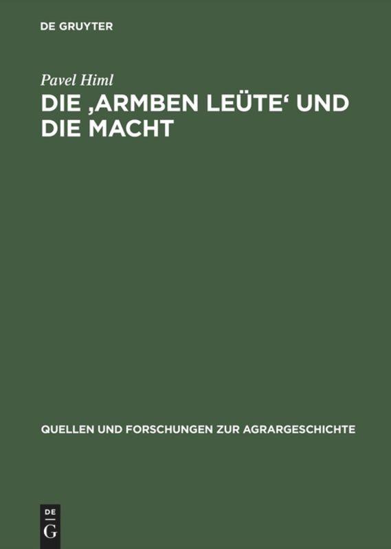 Die 'armben Leüte' und die Macht