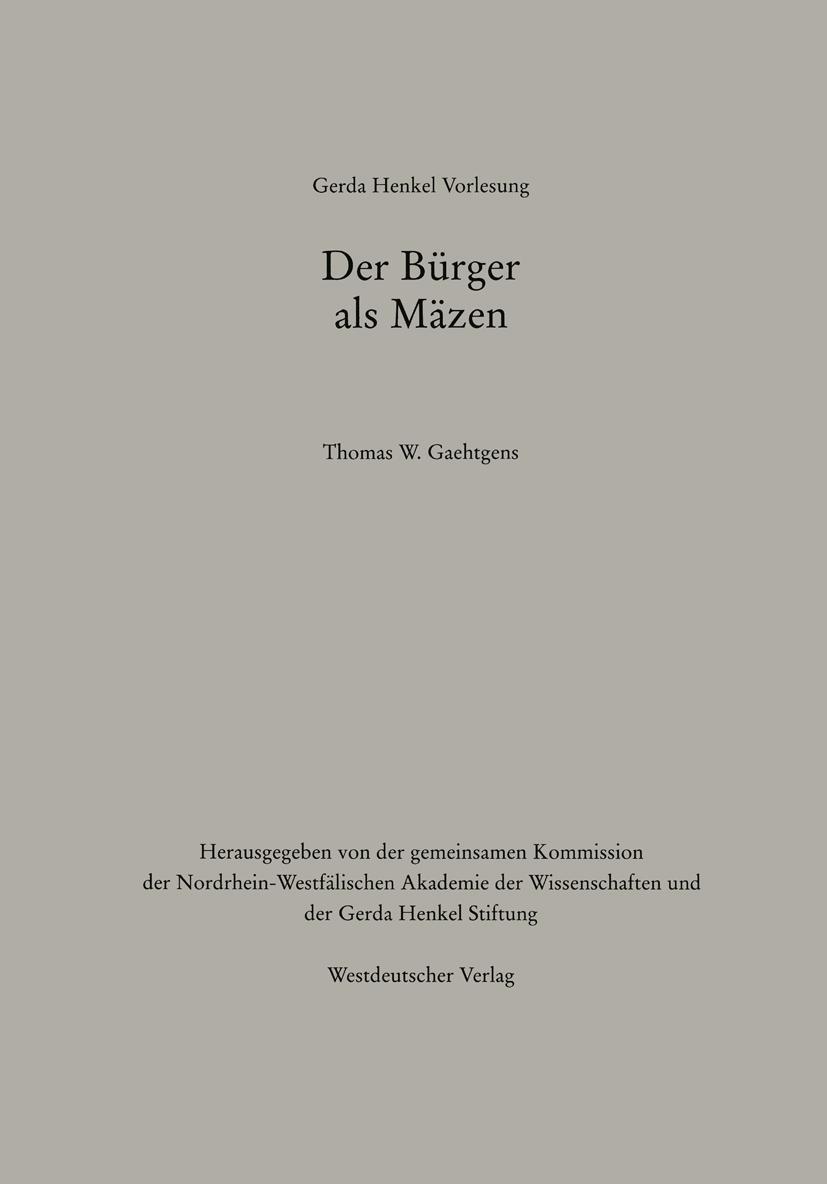 Der Bürger als Mäzen