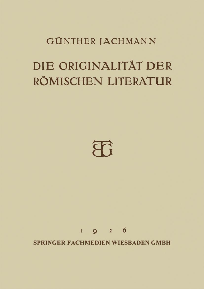 Die Originalität der Römischen Literatur