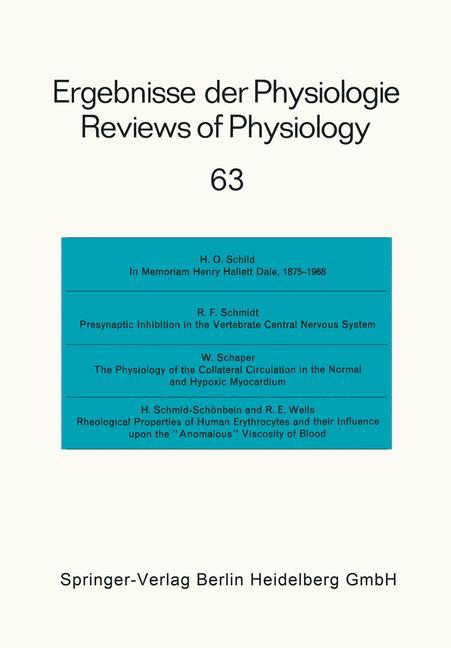 Ergebnisse der Physiologie / Reviews of Physiology