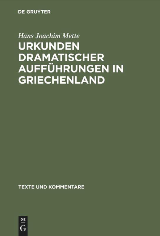 Urkunden dramatischer Aufführungen in Griechenland