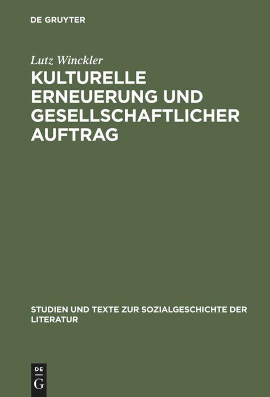 Kulturelle Erneuerung und gesellschaftlicher Auftrag