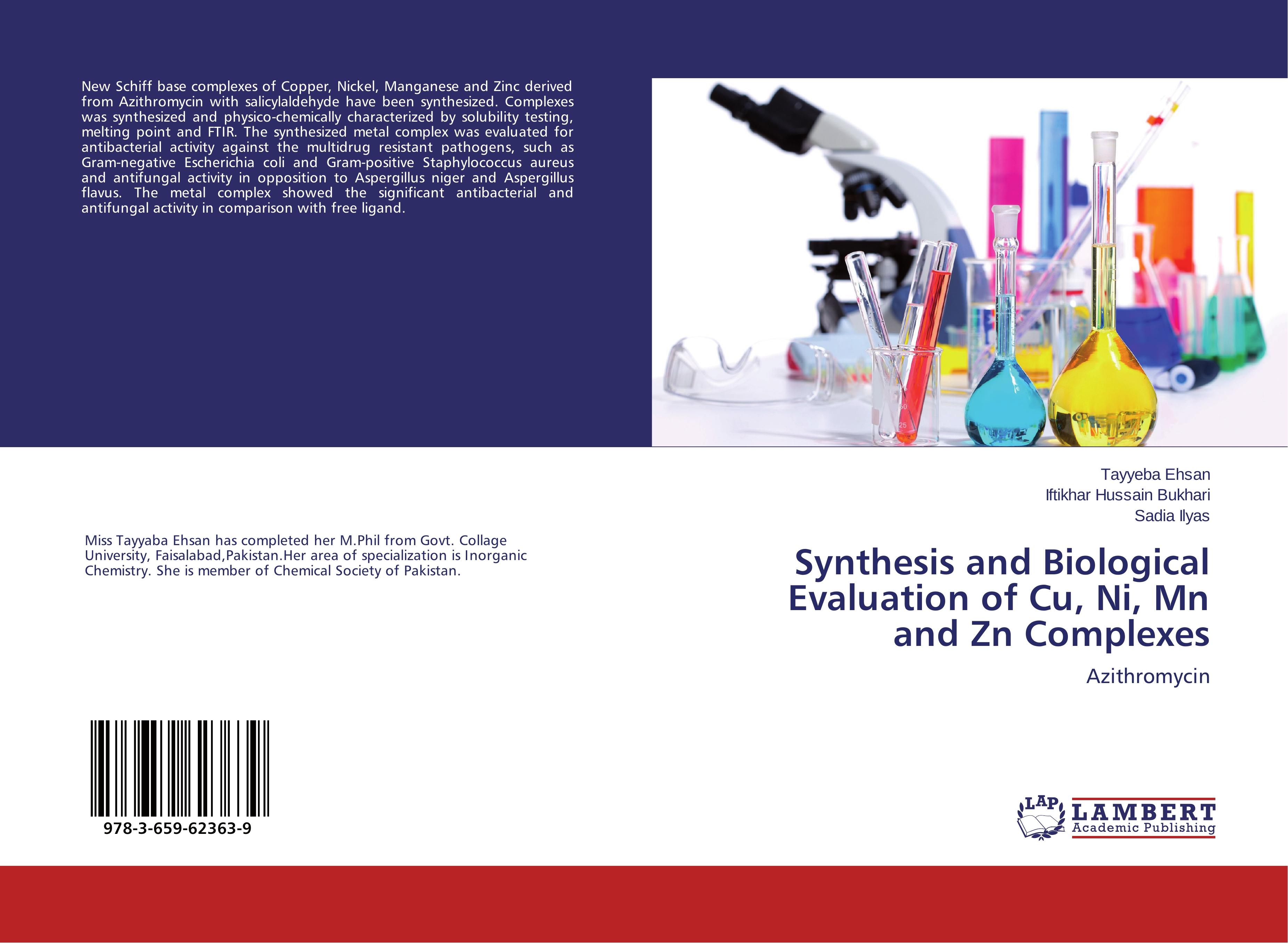 Synthesis and Biological Evaluation of Cu, Ni, Mn and Zn Complexes