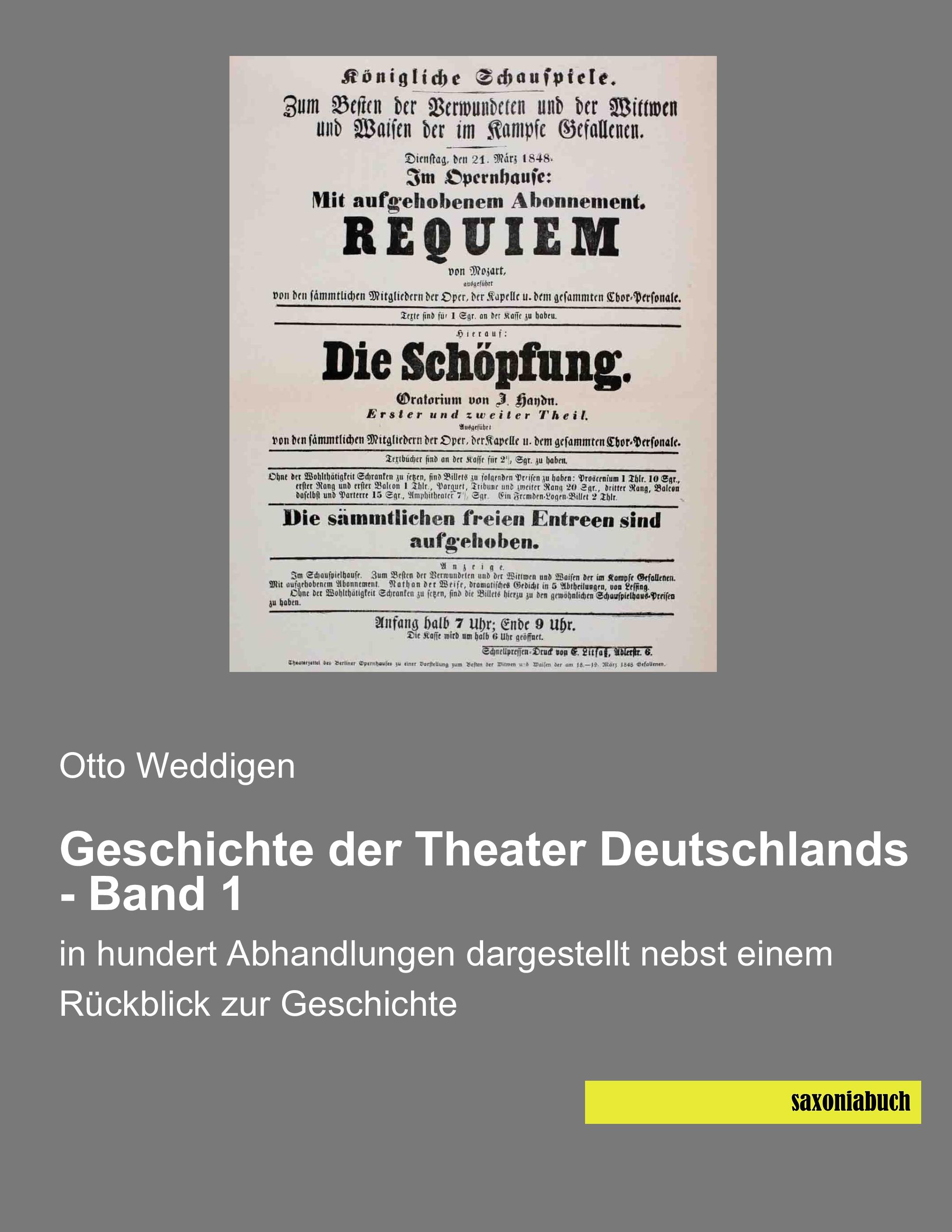 Geschichte der Theater Deutschlands - Band 1