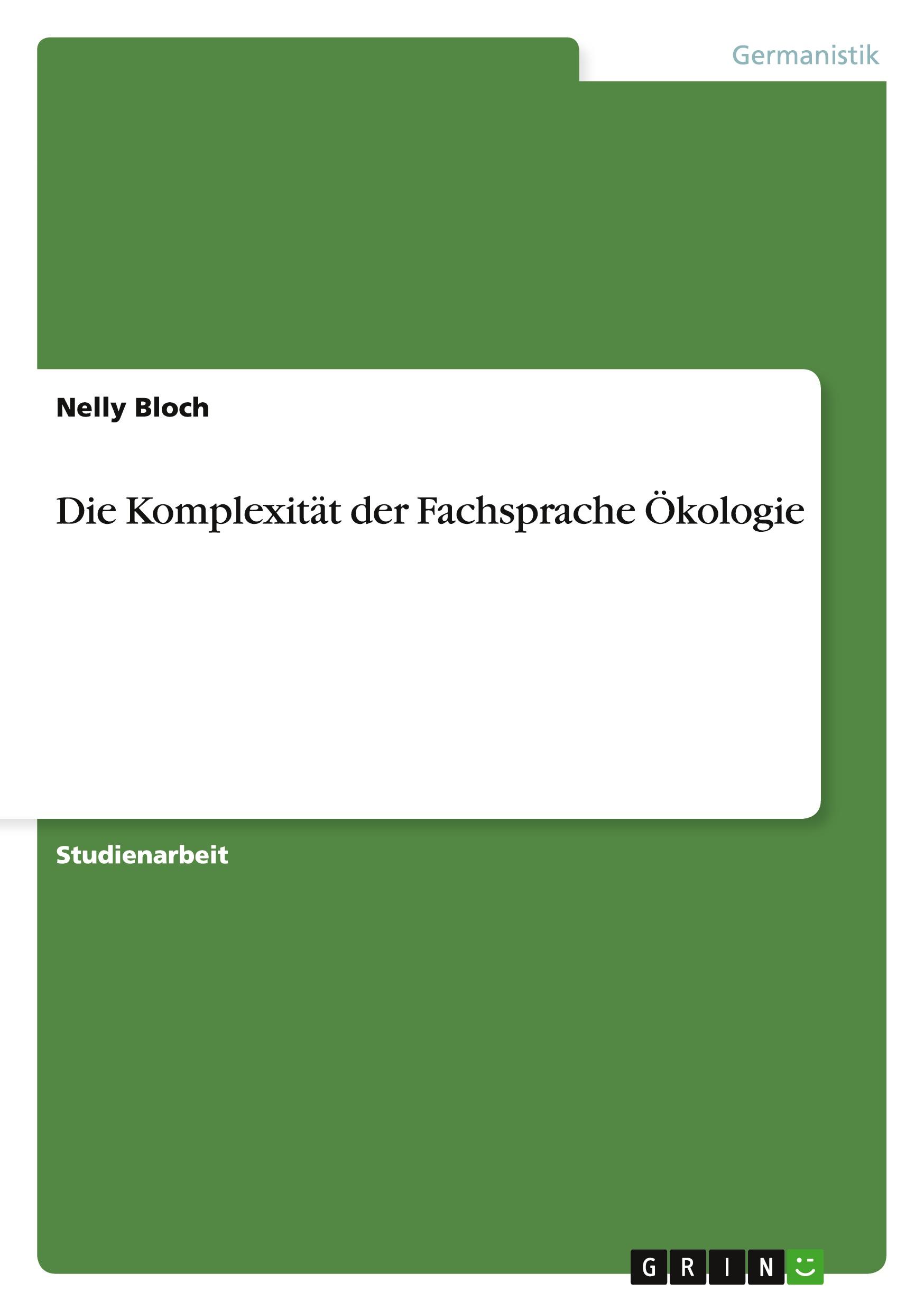 Die Komplexität der Fachsprache Ökologie