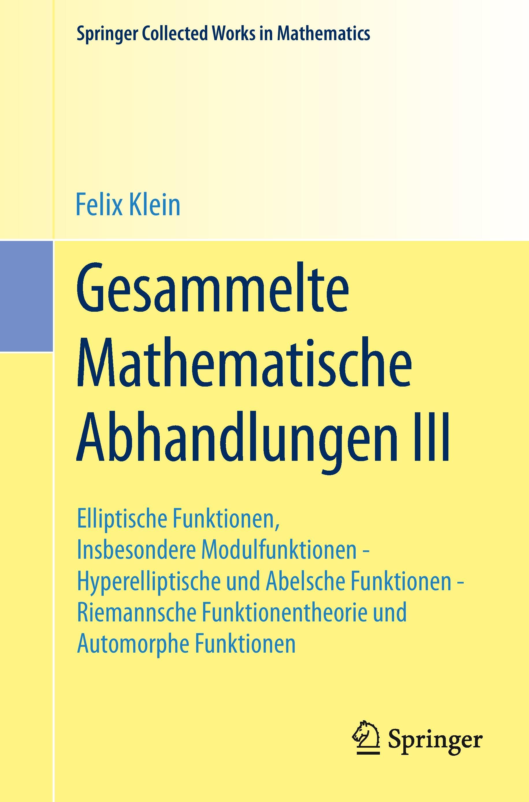 Gesammelte Mathematische Abhandlungen III