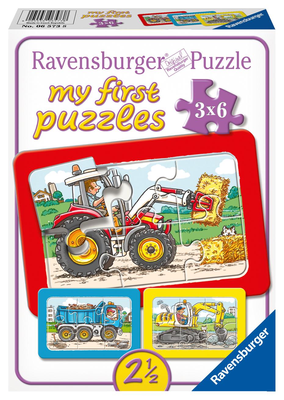 Bagger, Traktor und Kipplader. My first puzzle - Rahmenpuzzle 3 x 6 Teile