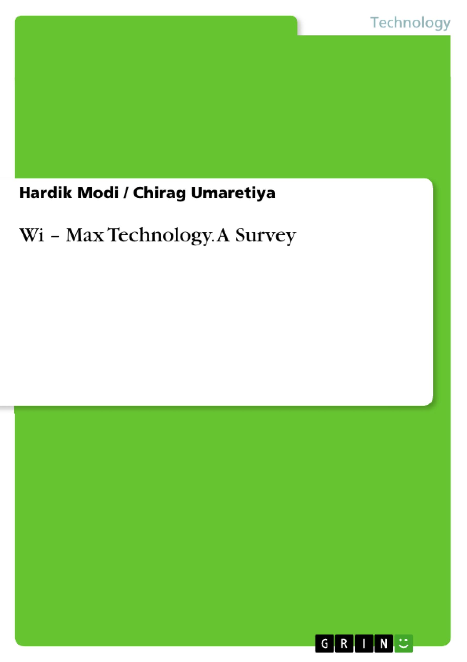 Wi ¿ Max Technology. A Survey