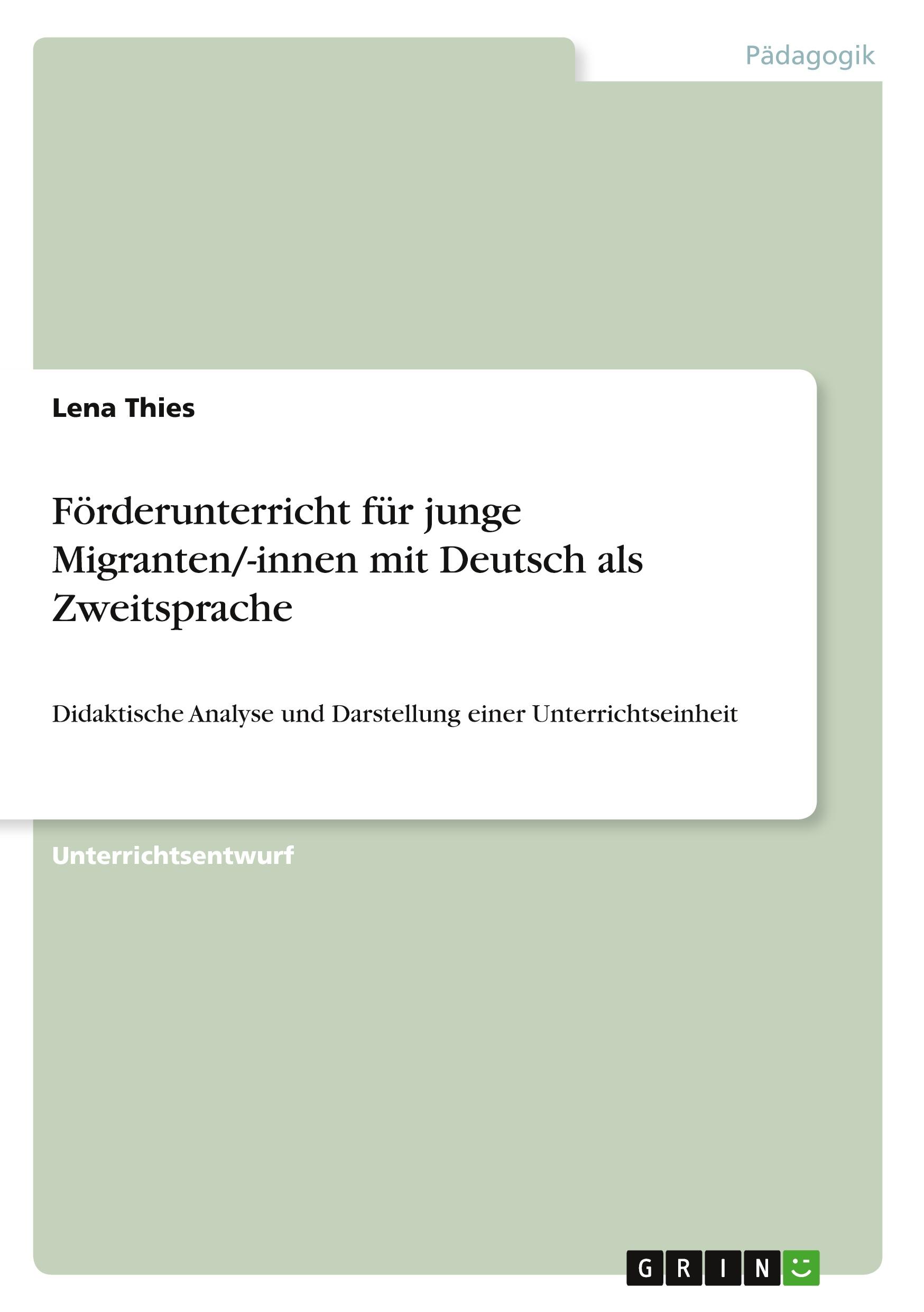 Förderunterricht für junge Migranten/-innen mit Deutsch als Zweitsprache