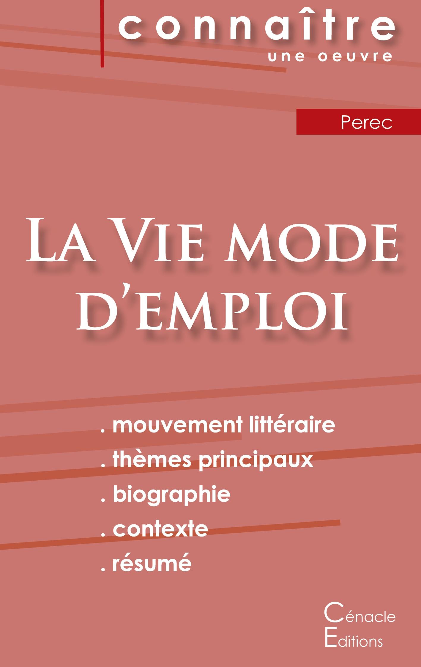 Fiche de lecture La Vie mode d'emploi de Perec (analyse littéraire de référence et résumé complet)