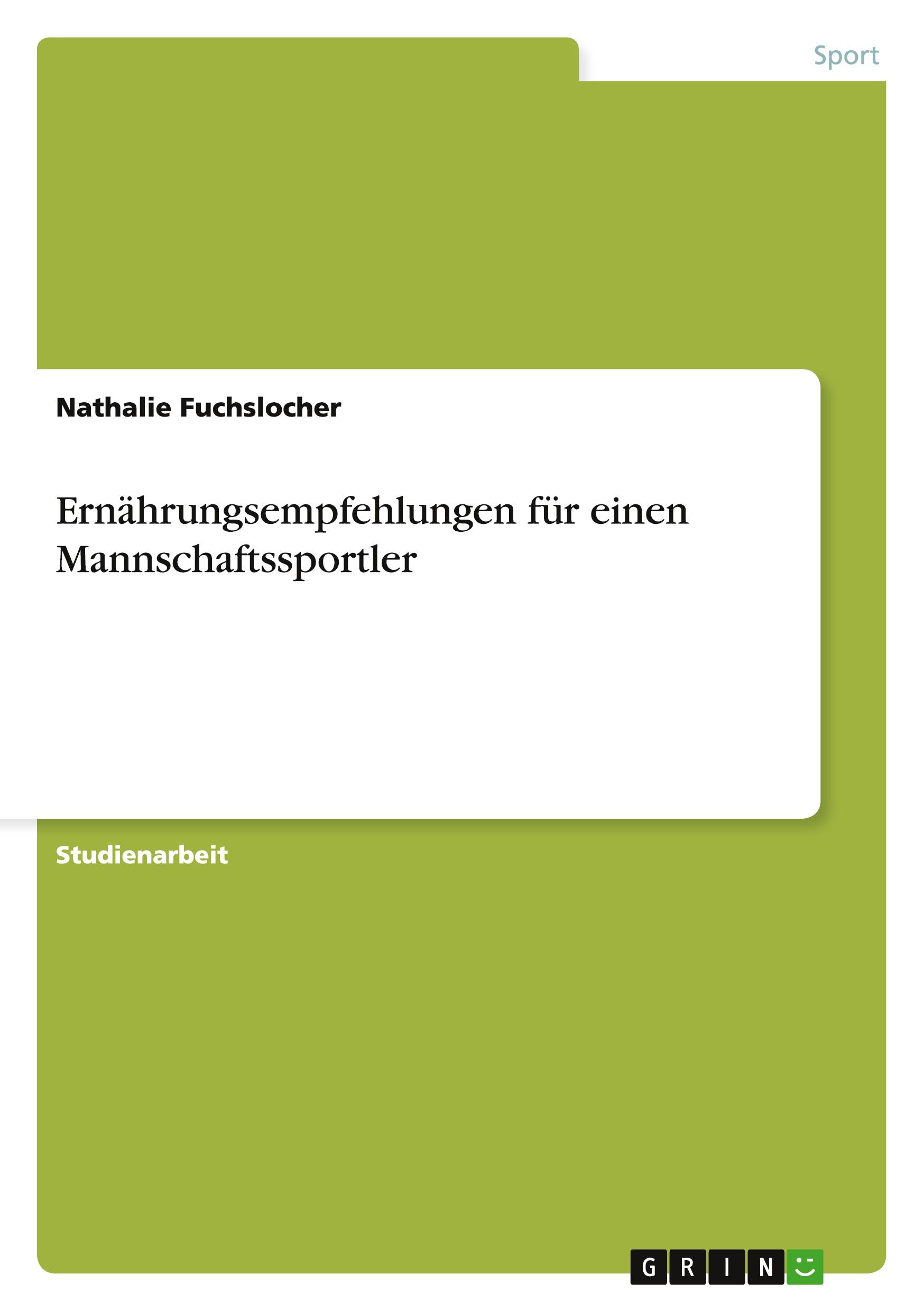 Ernährungsempfehlungen für einen Mannschaftssportler