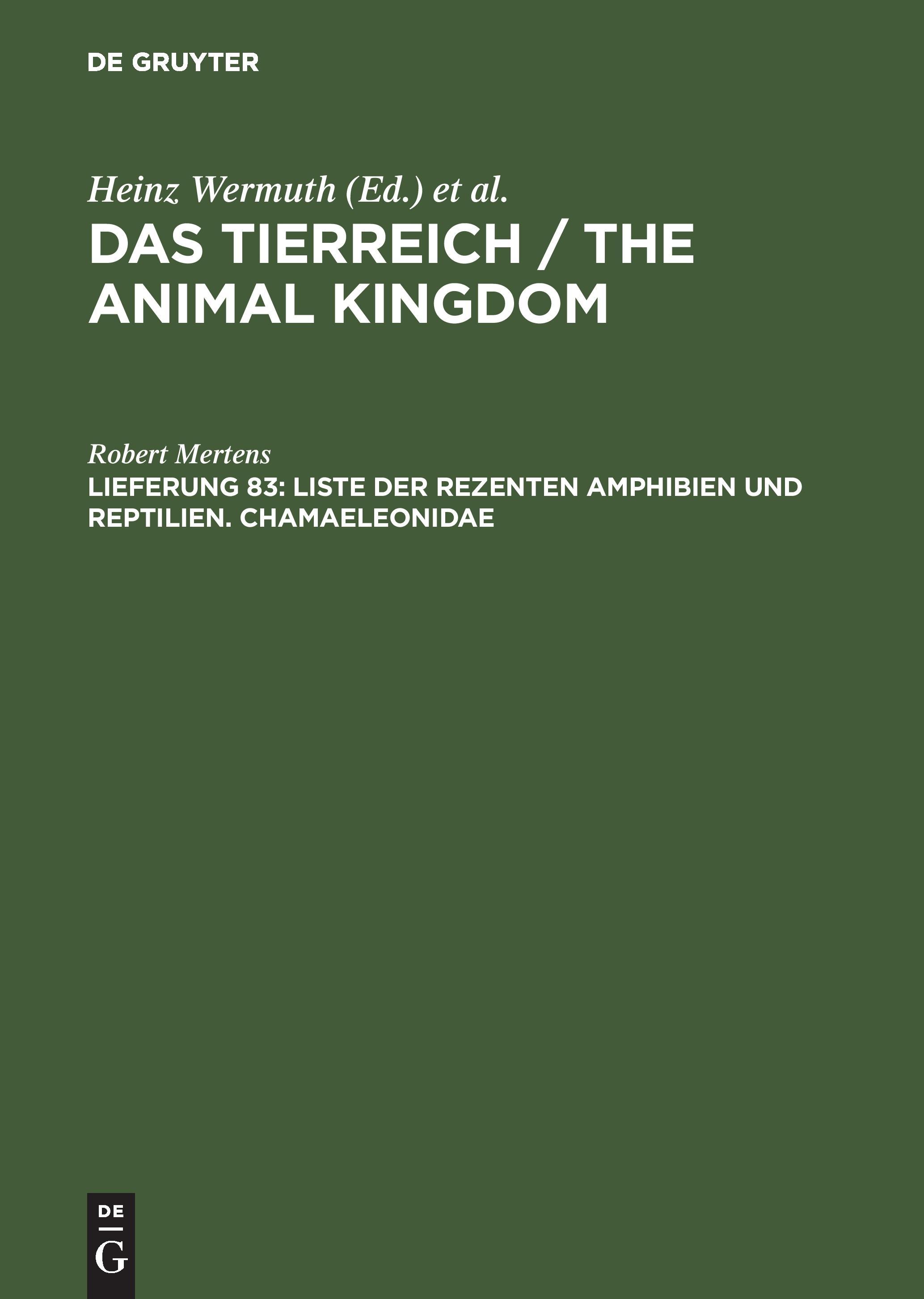 Liste der rezenten Amphibien und Reptilien. Chamaeleonidae