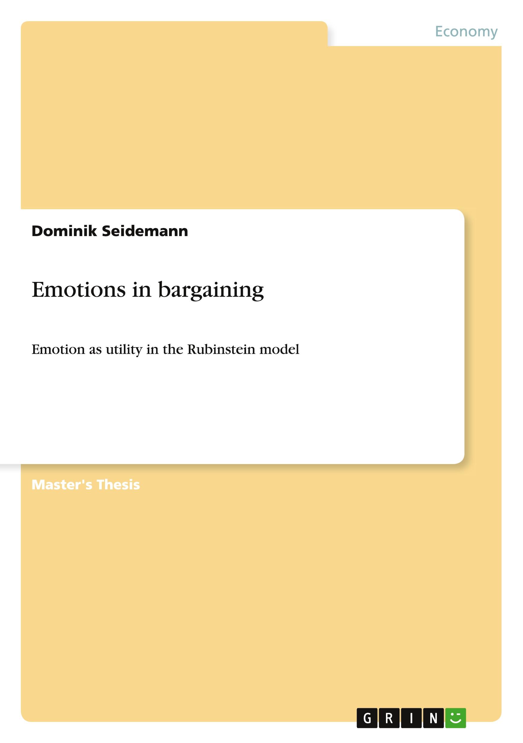 Emotions in bargaining