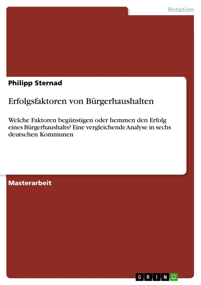 Erfolgsfaktoren von Bürgerhaushalten