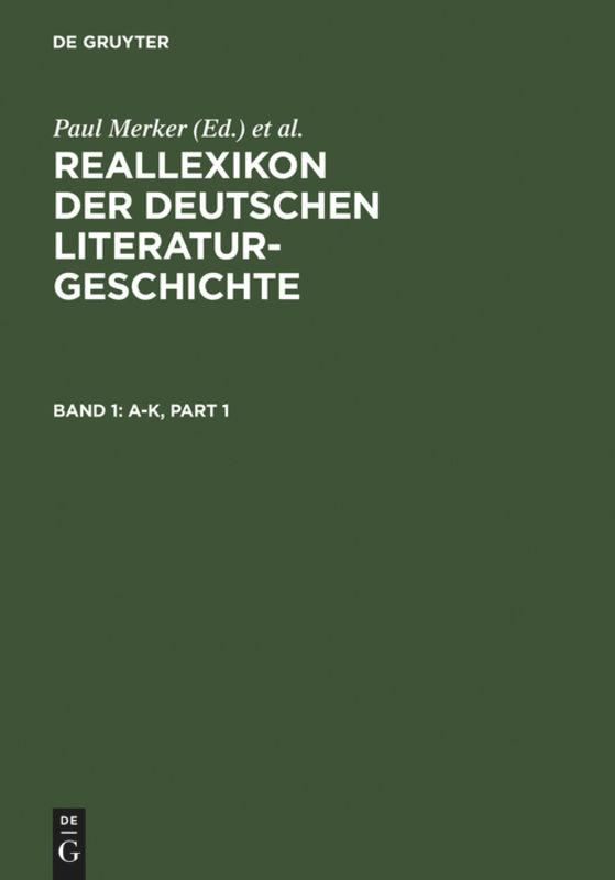 Reallexikon der deutschen Literaturgeschichte