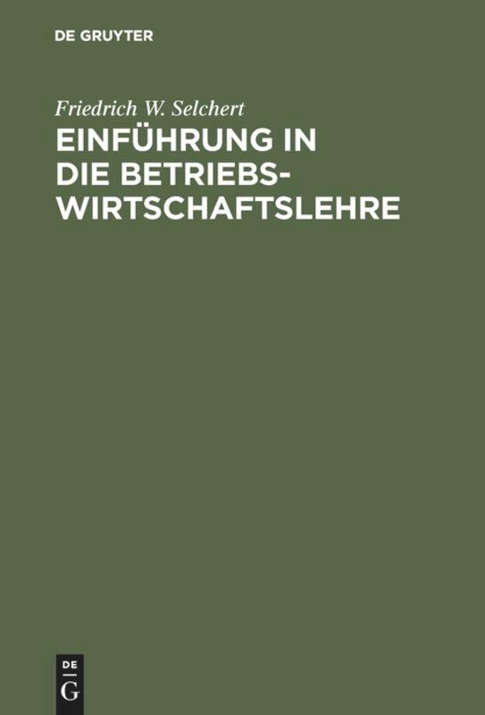 Einführung in die Betriebswirtschaftslehre